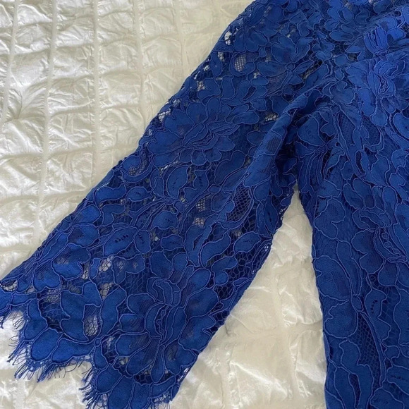 Eliza J cobolt blue lace layered mini dress - Picture 4 of 11
